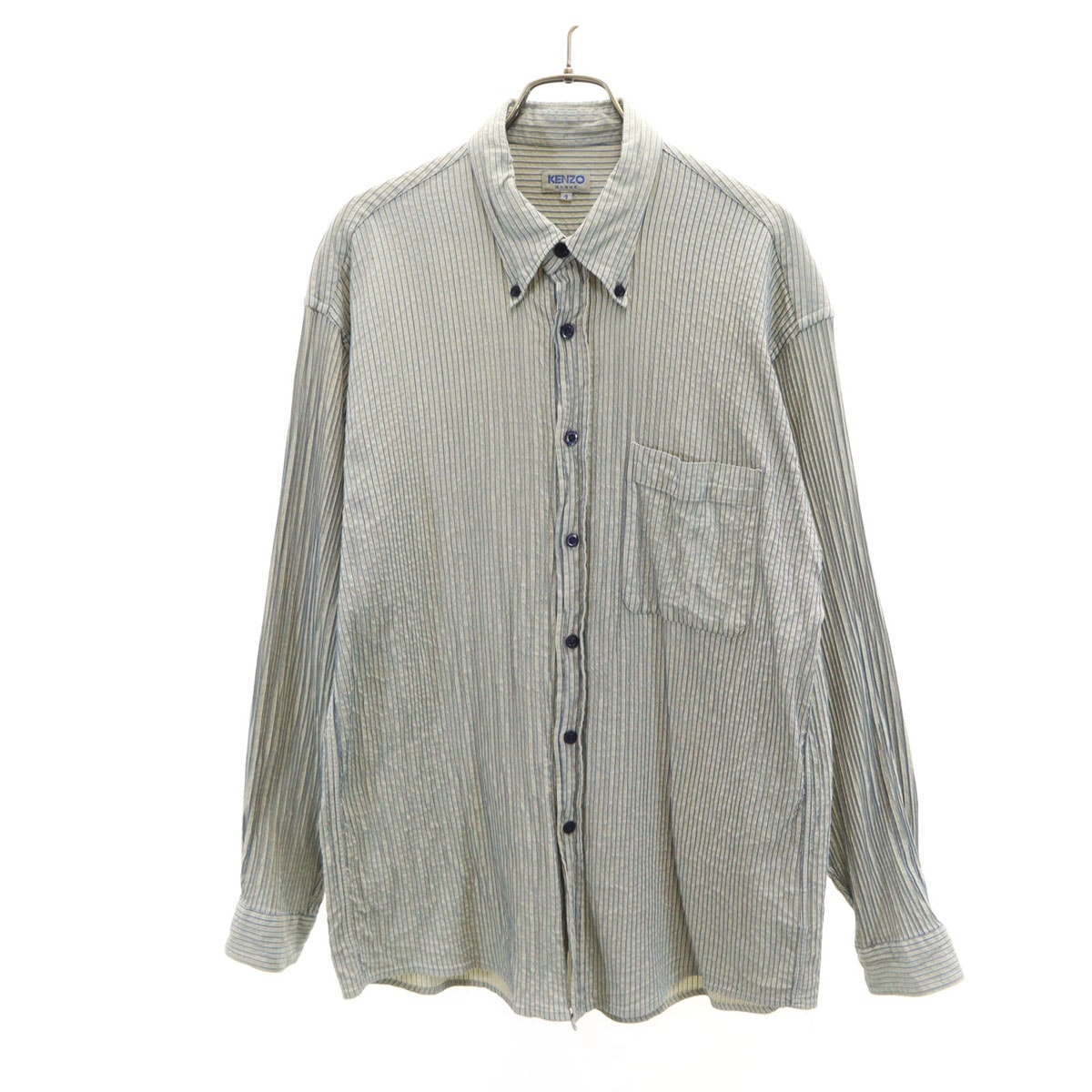 KENZO HOMME ケンゾーオム 90s オールド ストライプ柄 長袖 シャツ 4 ベージュ