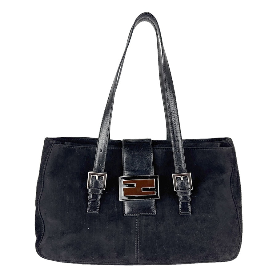 フェンディ FENDI ハンドバッグ スエード ブラック レディース【中古】 z8740