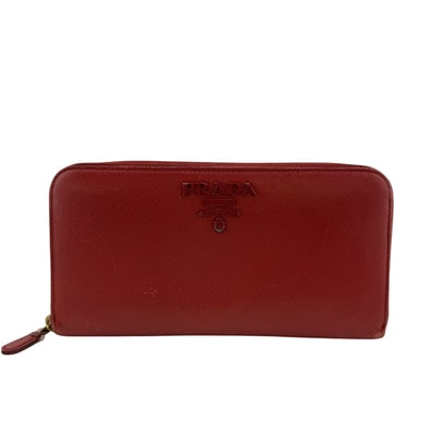 プラダ PRADA 長財布 サフィアーノ FUOCO SHINE 1ML506 レッド
