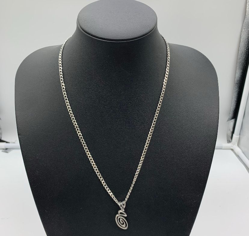 Stussy Spring 24 Jewelry Swirly S Chain Necklace "Sterling Silver"