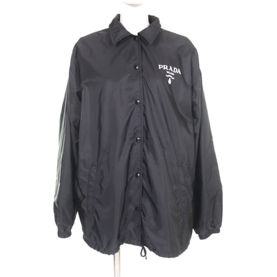 極美品 プラダ ナイロンジャケット ブラック レディース 40 29Z021