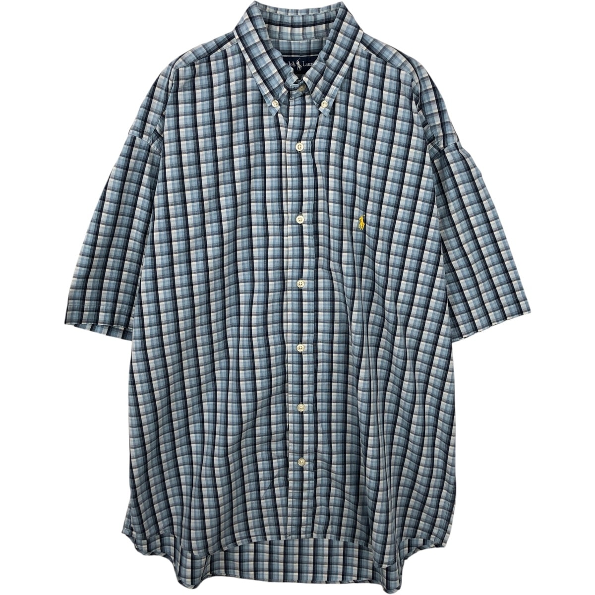 古着 ラルフローレン Ralph Lauren BLAKE 半袖 ボタンダウン チェックシャツ メンズXL相当/eaa644873