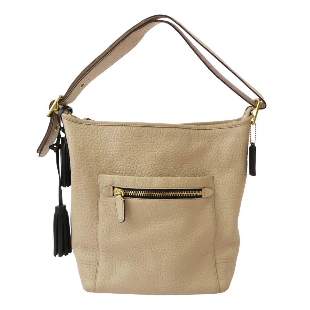 COACH コーチ その他バッグ 20202 タッセル 2way レザー バッグ ベージュ系【中古】