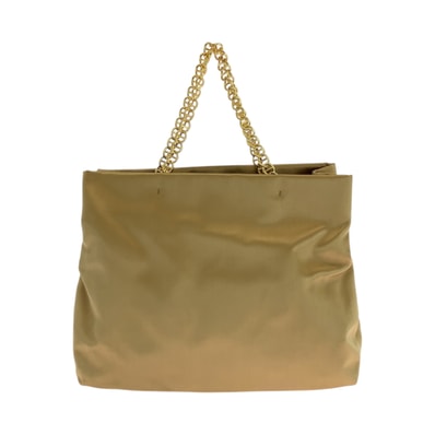 PRADA プラダ ゴールド ゴールド金具 サテン チェーントートバッグ ハンドバッグ 506390 【中古】
