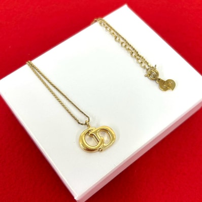 Christian Dior ディオール CD ロゴ ネックレス GP ネックレス ゴールド
82-10