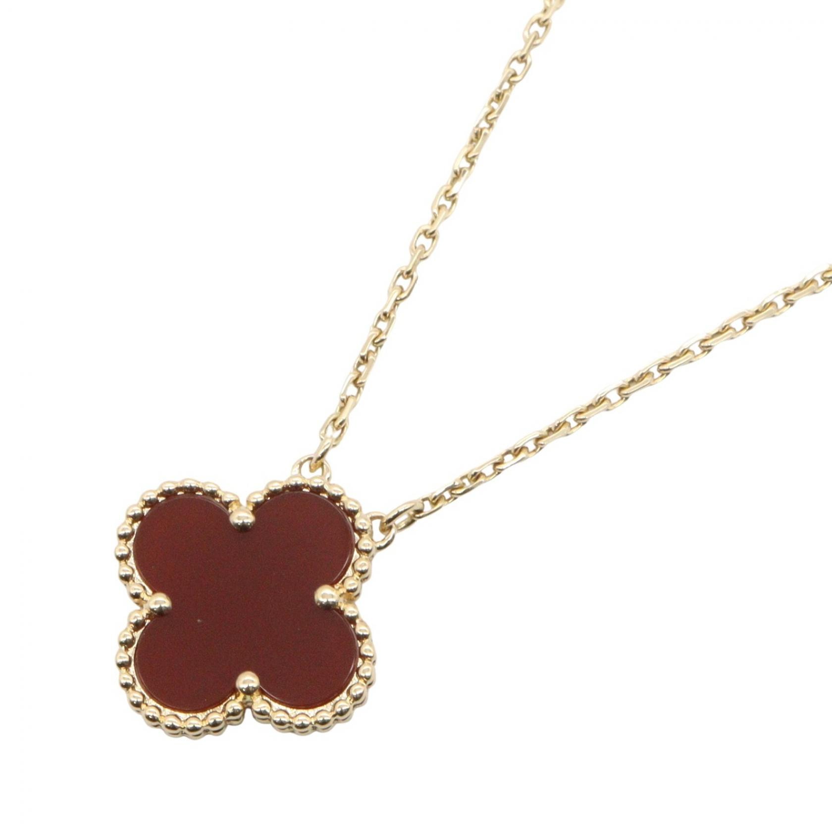 ヴァンクリーフ&アーペル Van Cleef & Arpels ヴィンテージアルハンブラ カーネリアン ネックレス ネックレス ジュエリー K18(イエローゴールド) カーネリアン レディース ゴールド系 / レッド系 【中古】
