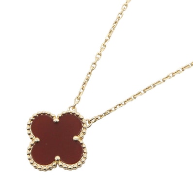 ヴァンクリーフ&アーペル Van Cleef & Arpels ヴィンテージアルハンブラ カーネリアン ネックレス ネックレス ジュエリー K18(イエローゴールド) カーネリアン レディース ゴールド系 / レッド系 【中古】