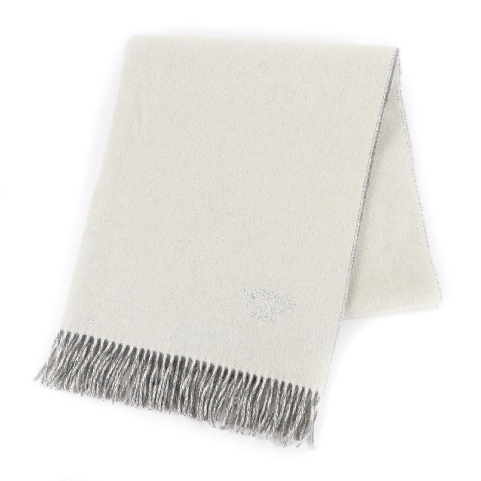 極美品 エルメス マフラー アイボリー レディース