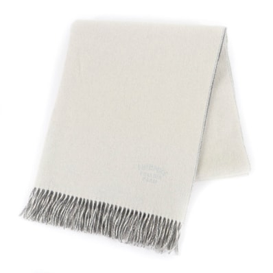 極美品 エルメス マフラー アイボリー レディース