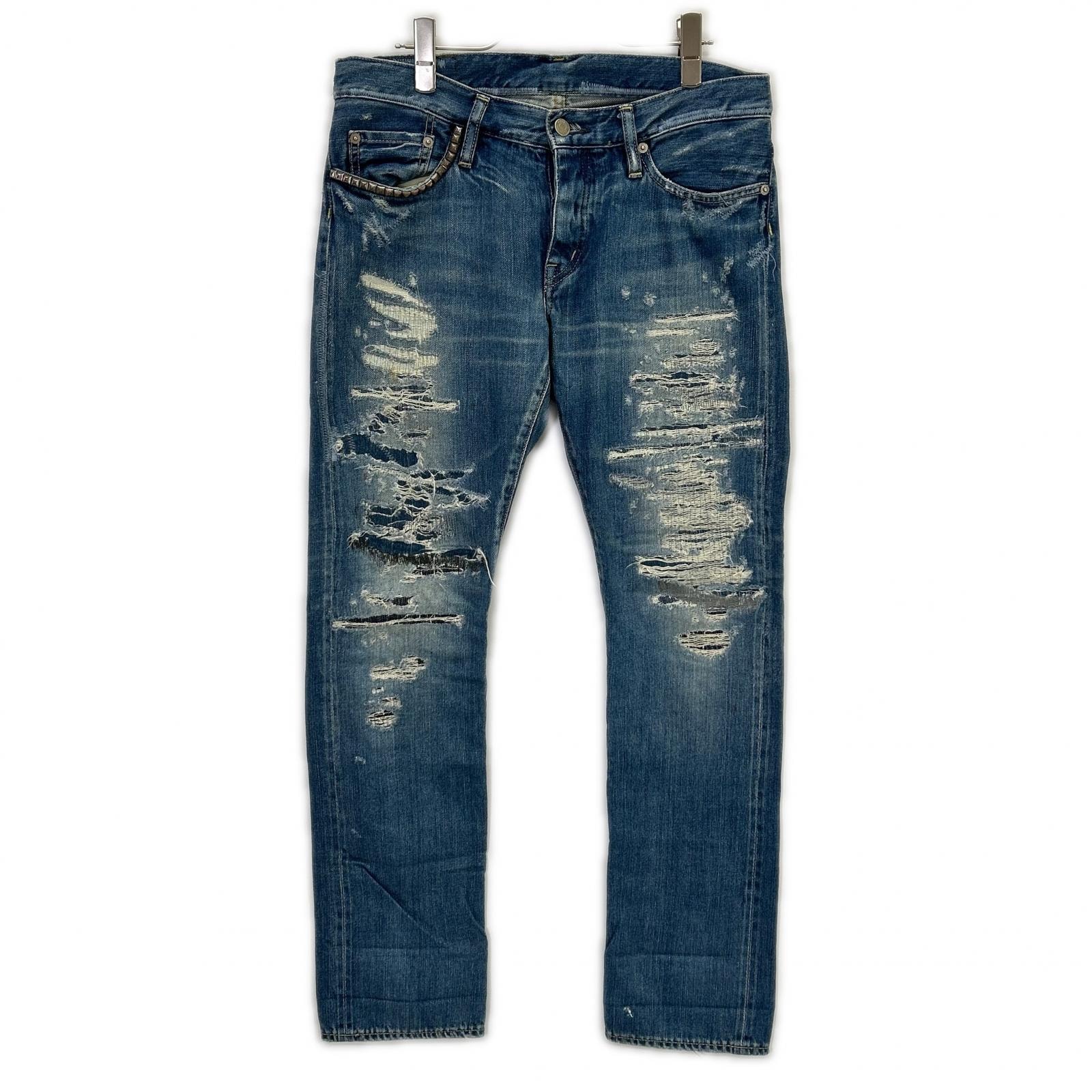 ヒステリックグラマー 0133AP08 ダメージ加工 スリム デニムパンツ M