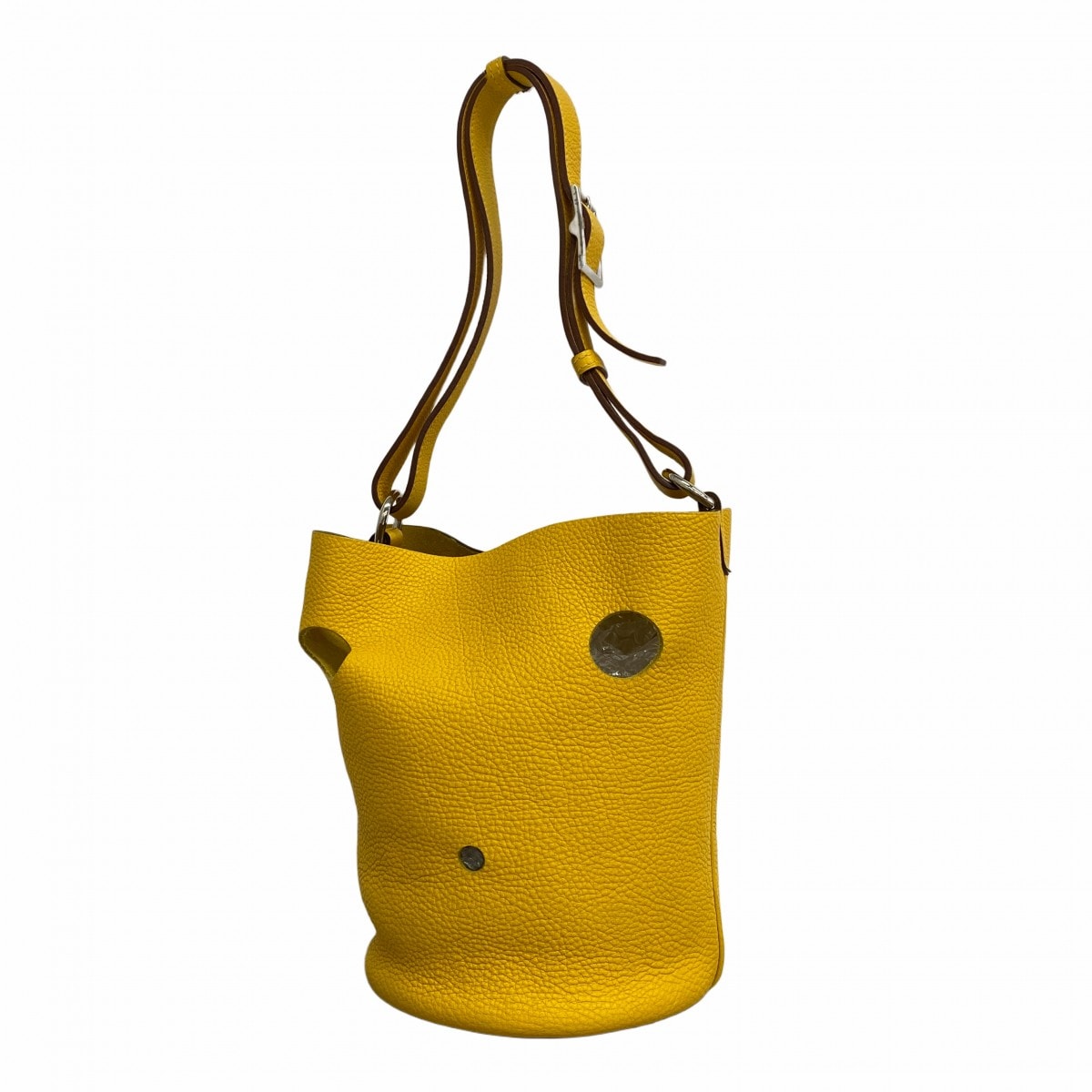 【6da0658】エルメス ショルダーバッグ マンジョワールMM トリヨンクレマンス ジョーヌ シルバー金具 □M刻印【中古】レディース