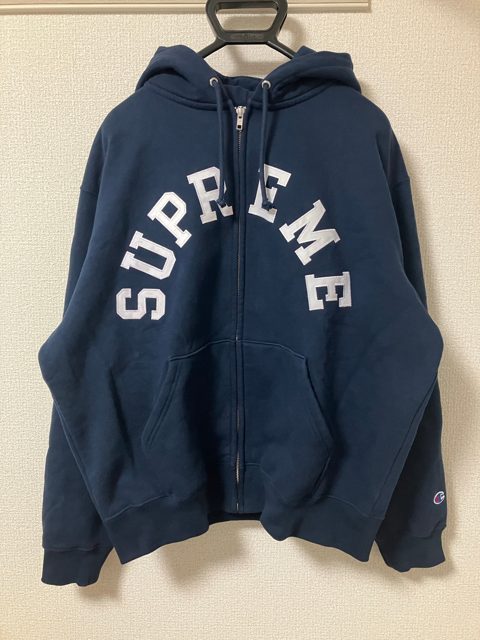 Supreme x Champion Zip Up Hooded Sweatshirt "Navy"