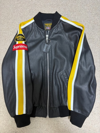 Supreme x Vanson Leathers Perforated Bomber Jacket "Black"