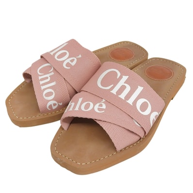 クロエ ウッディ フラットサンダル レディース ピンク 35 35