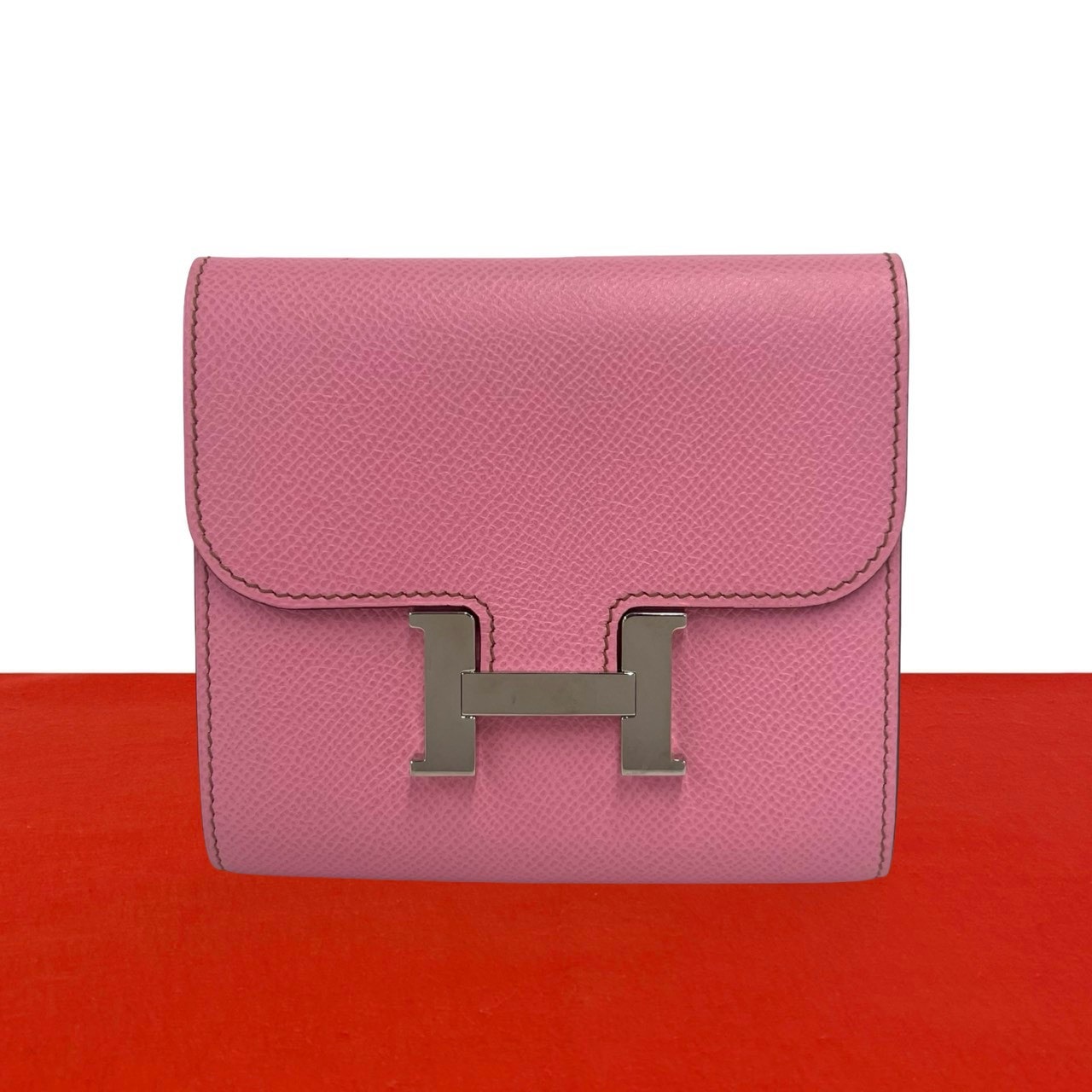 HERMES エルメス コンスタンス コンパクト ヴォーエプソン 二つ折り財布 ピンク
73778