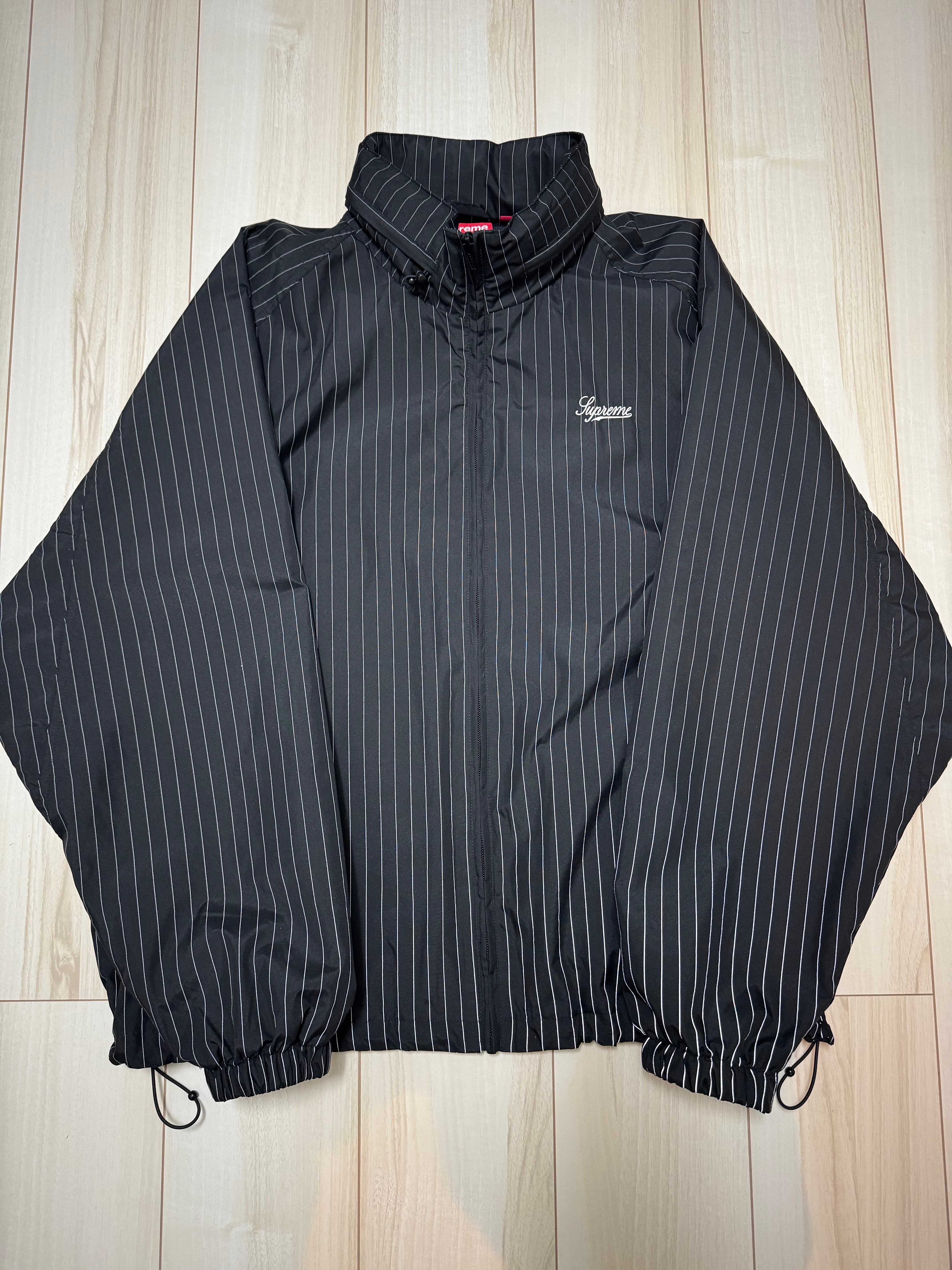 Supreme Reflective Pinstripe Track Jacket "Black"