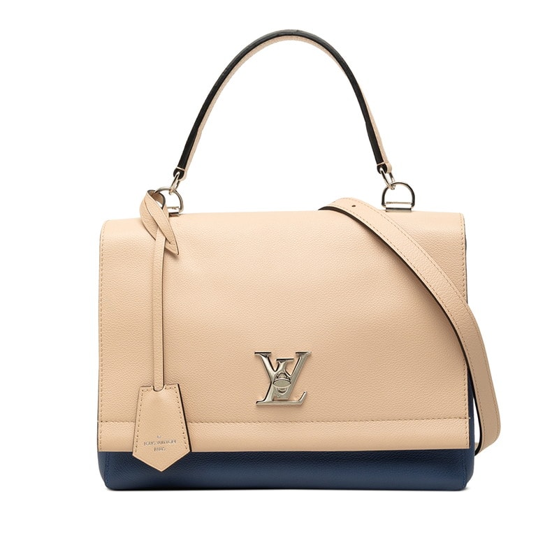 ルイ ヴィトン ロックミー2 カルターブル ハンドバッグ ショルダーバッグ 2WAY M41793 ベージュ ブルー レザー レディース LOUIS VUITTON 中古