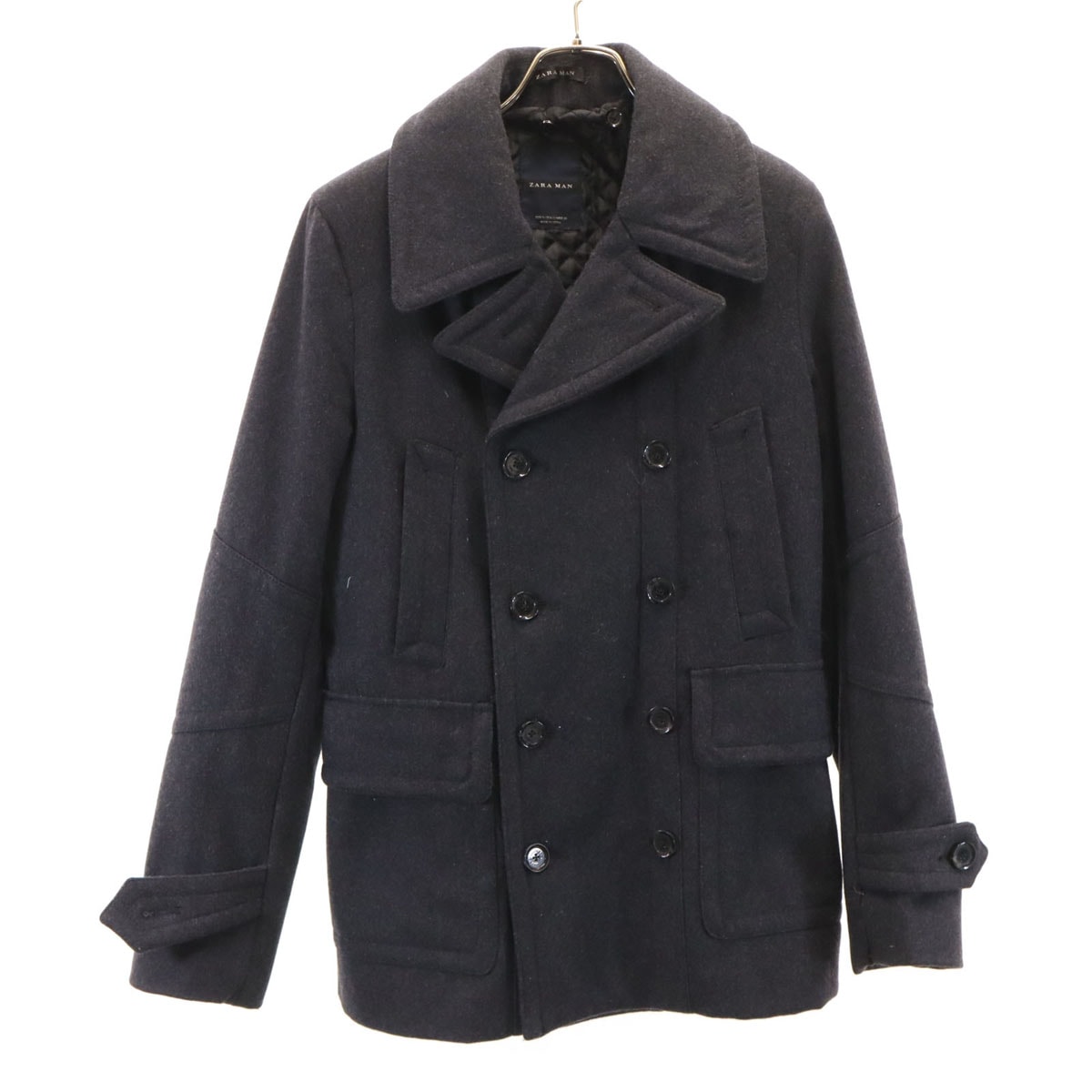 ZARA MAN ザラマン メルトン ピーコート S チャコールグレー