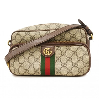 ★最終価格【6db1100-k】グッチ ショルダーバッグ オフィディア 723312 PVC ブラウン ゴールド金具【中古】レディース