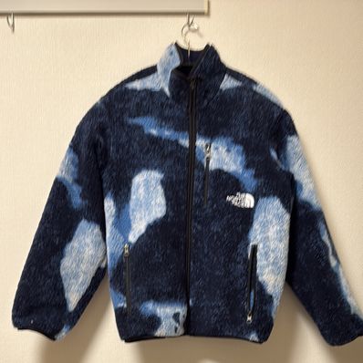 Supreme x The North Face Bleached Denim Print Fleece Jacket "Indigo"