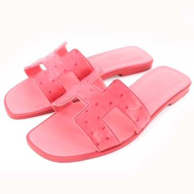 美品 エルメス サンダル オラン ピンク レディース 36 202204Z