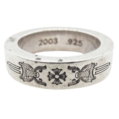 CHROME HEARTS クロムハーツ(原本無) リング 6mm SPACER DAGGER 6ミリ スペーサー ダガー リング シルバー系 JP14号【中古】