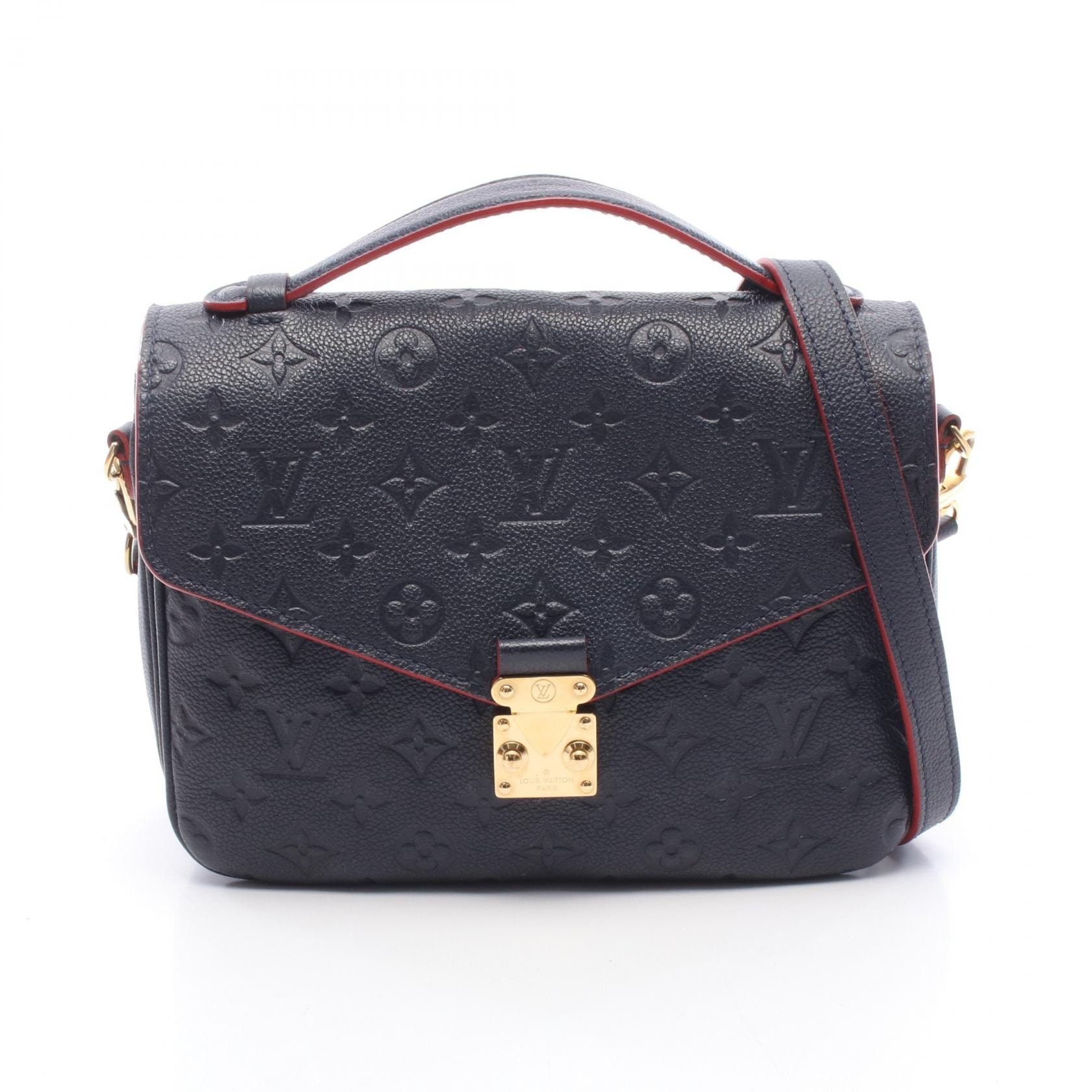 ルイ・ヴィトン LOUIS VUITTON ポシェット メティス モノグラムアンプラント マリーヌルージュ 2WAY ハンドバッグ バッグ レザー レディース ネイビー系 M44071 【中古】
