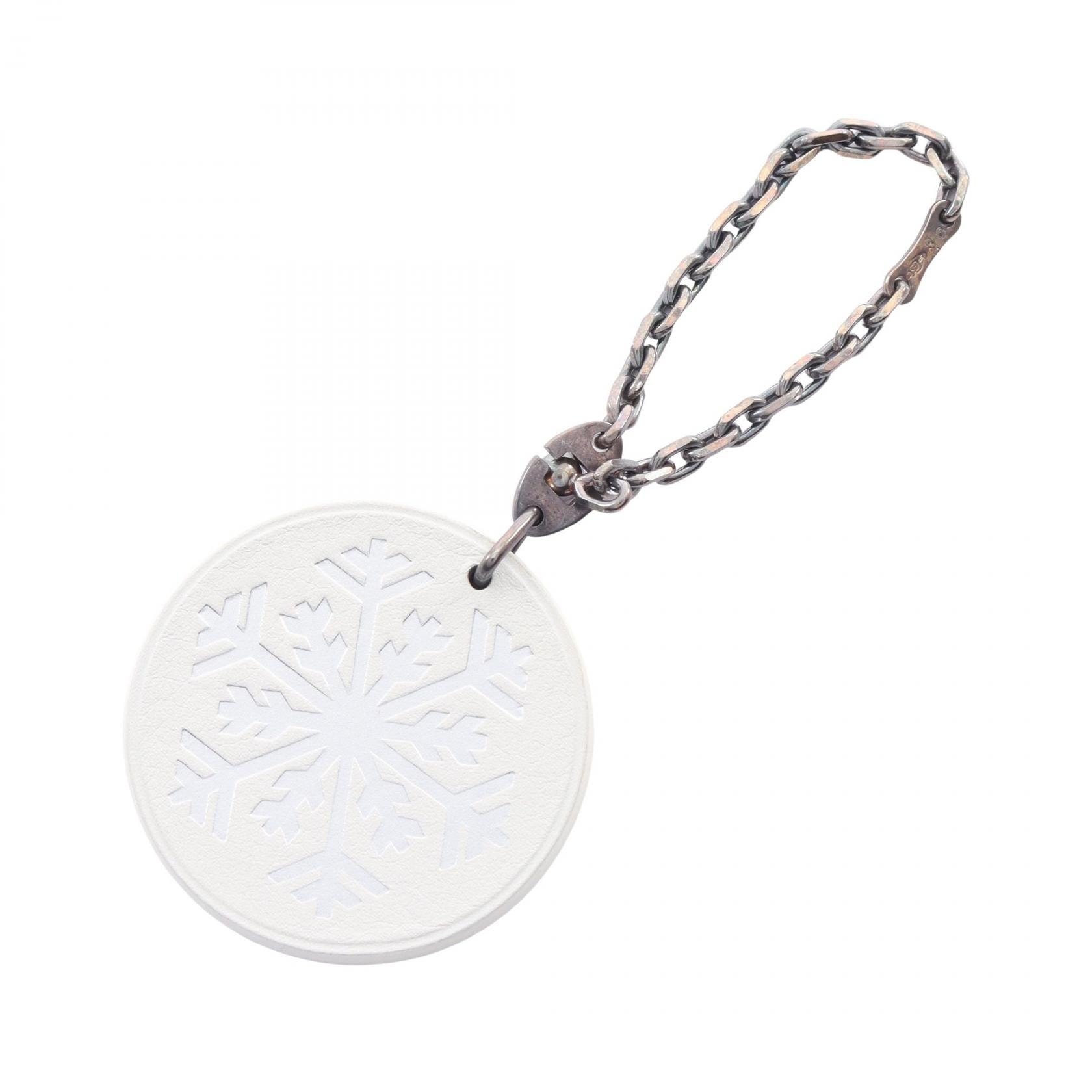 エルメス HERMES 雪の結晶 チャーム アクセサリー レザー ヴォースイフト ヴォースイフト ホワイト レディース ホワイト系 / シルバー系 / ゴールド系 H051375 【中古】