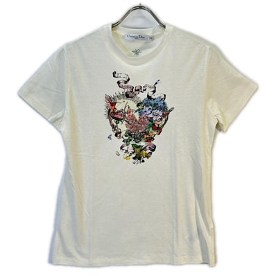 クリスチャンディオール 113T03A4473 DIOR Le Coeur En Fleurs フラワー Tシャツ XS