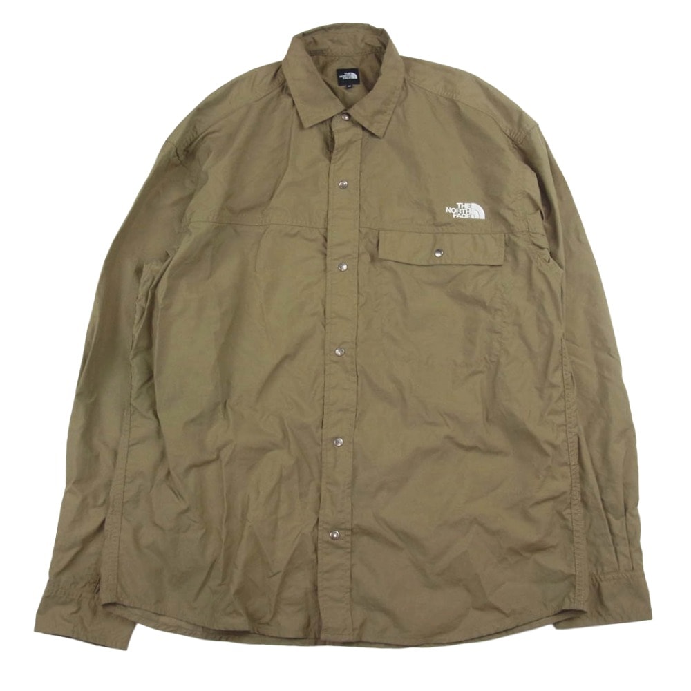 THE NORTH FACE ノースフェイス 長袖シャツ NR12552 NUPTSE SHIRT ヌプシ シャツ ナイロン 長袖シャツ ベージュ系 M【中古】