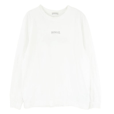 MONCLER モンクレール G209Y8D00002 829KY × 1017 ALYX 9SM アリクス モンクレールジャパンタグ T-SHIRT M-LUNGA STAMPATA ロゴプリント 長袖 カットソー Tシャツ ホワイト系 L【中古】