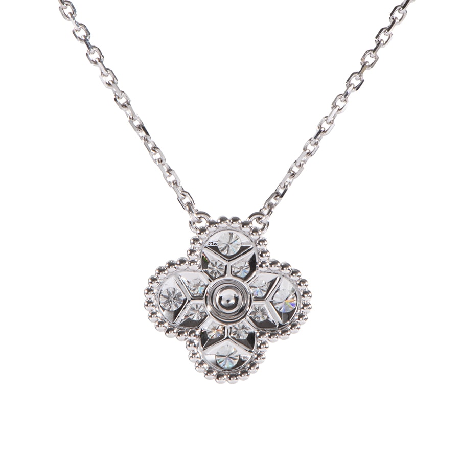 Van Cleef & Arpels ヴァンクリーフ&アーペル ヴィンテージ アルハンブラ ペンダント VCARA46100 ネックレス K18WG ダイヤモンド シルバー【中古】