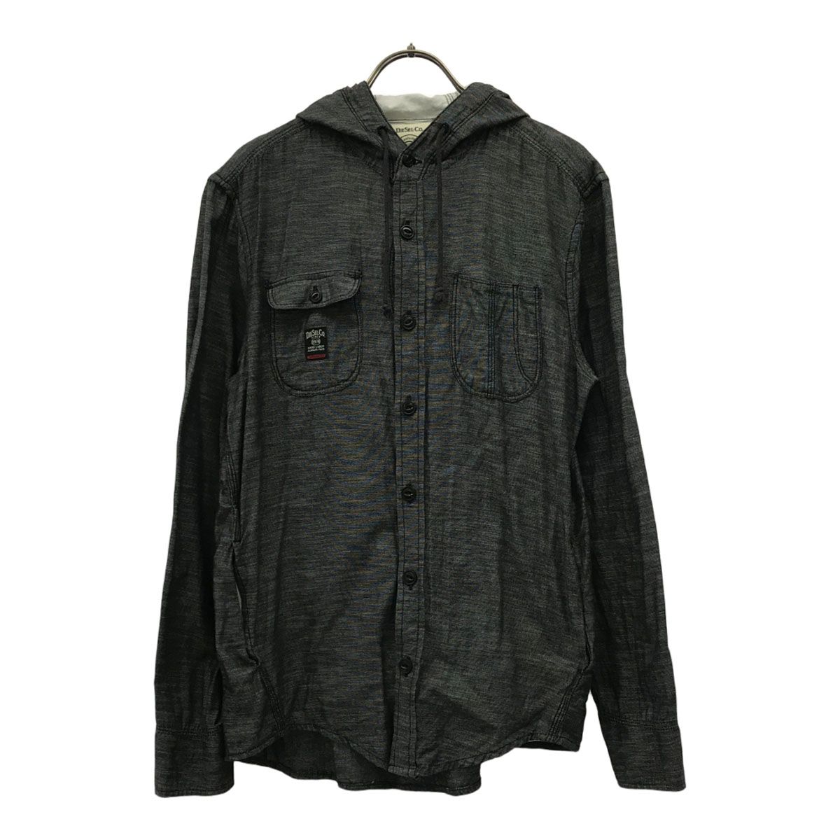 DIESEL ディーゼル 長袖 フーディ シャツ S グレー