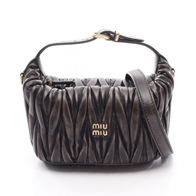 ミュウ ミュウ Miu Miu マテラッセ 2WAY ハンドバッグ バッグ レザー レディース ブラウン系 5BP100AF6QF0201 【新品】