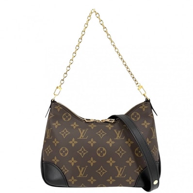 LOUIS VUITTON ルイヴィトン 2WAY モノグラム ブーローニュPM ハンドバッグ ショルダーバッグ 肩掛け 斜め掛け ブラック 黒 M45831 ノワール ブラウン 茶 ゴールド金具 レディース【中古品】