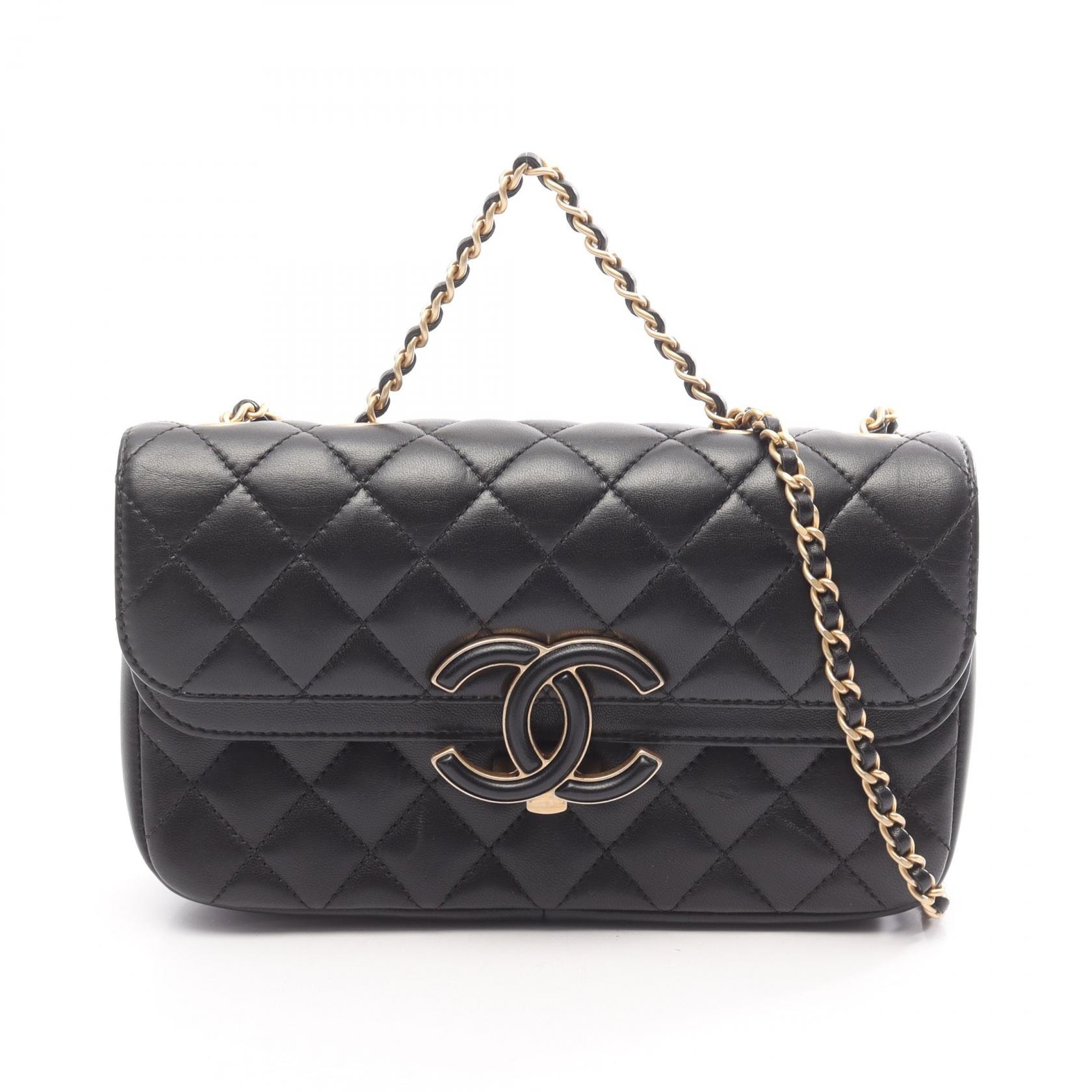 シャネル CHANEL マトラッセ 2WAY ショルダーバッグ バッグ ラムスキン(羊革) レディース ブラック系 【中古】