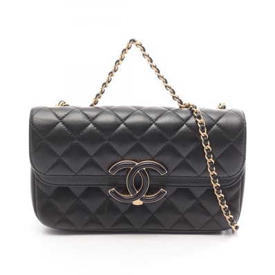 シャネル CHANEL マトラッセ 2WAY ショルダーバッグ バッグ ラムスキン(羊革) レディース ブラック系 【中古】