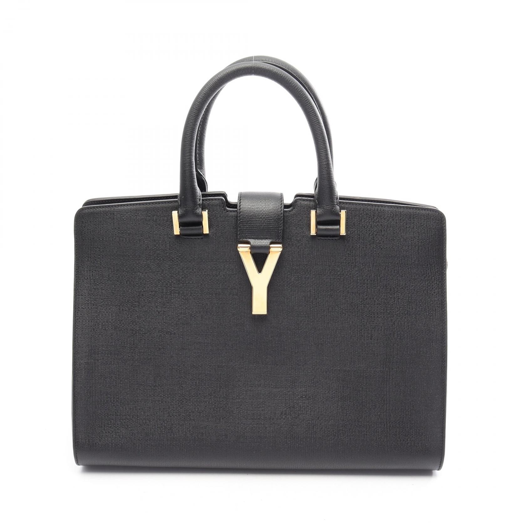 イヴ・サンローラン YVES SAINT LAURENT カバス シック ハンドバッグ バッグ レザー レディース ブラック系 400660 【中古】