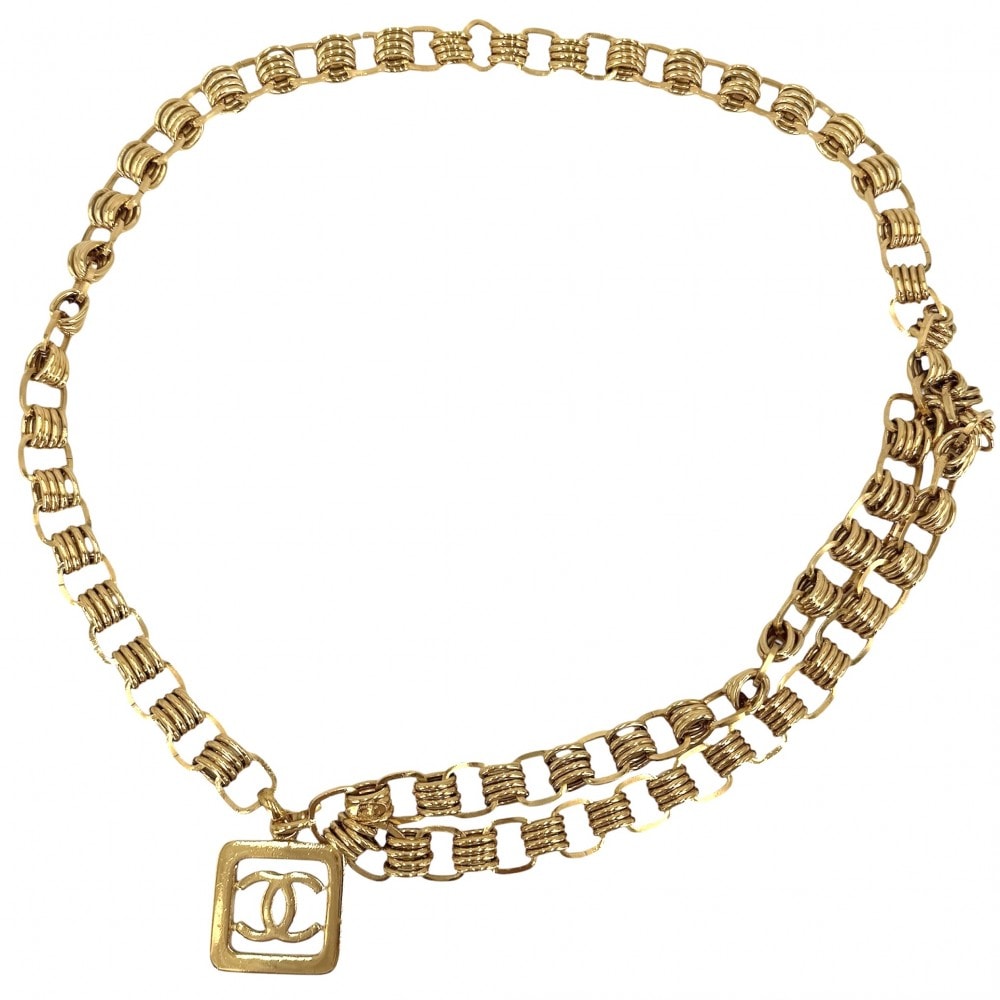 CHANEL シャネル ベルト ココマーク チェーンベルト ファッションアイテム 小物 ヴィンテージ 2 6 GP    ゴールド レディース 1991年【中古品】