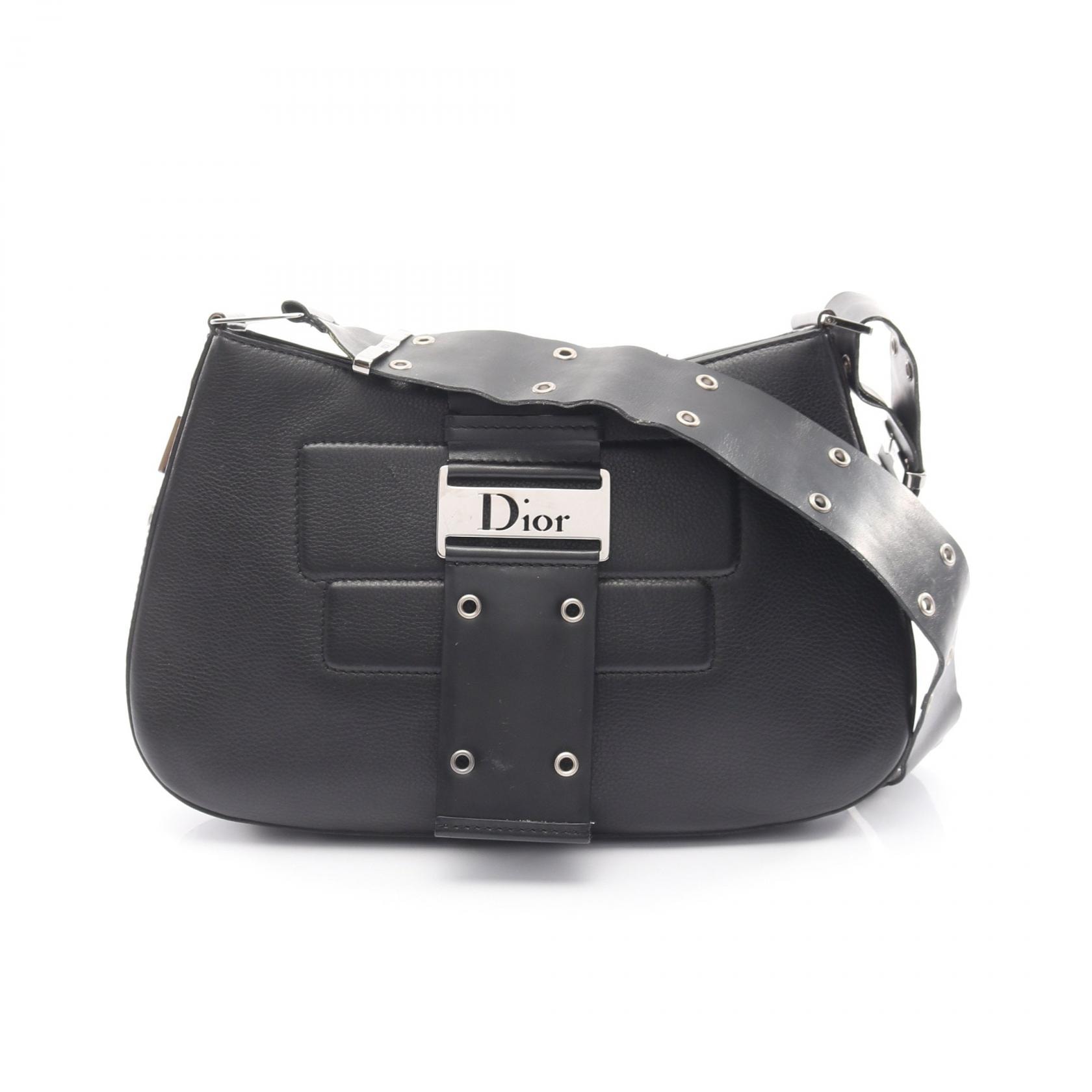 ディオール Dior ストリートシック ショルダーバッグ バッグ レザー レディース ブラック系 【中古】