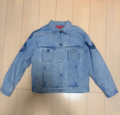 Supreme Inset Logo Denim Trucker Jacket "Blue"