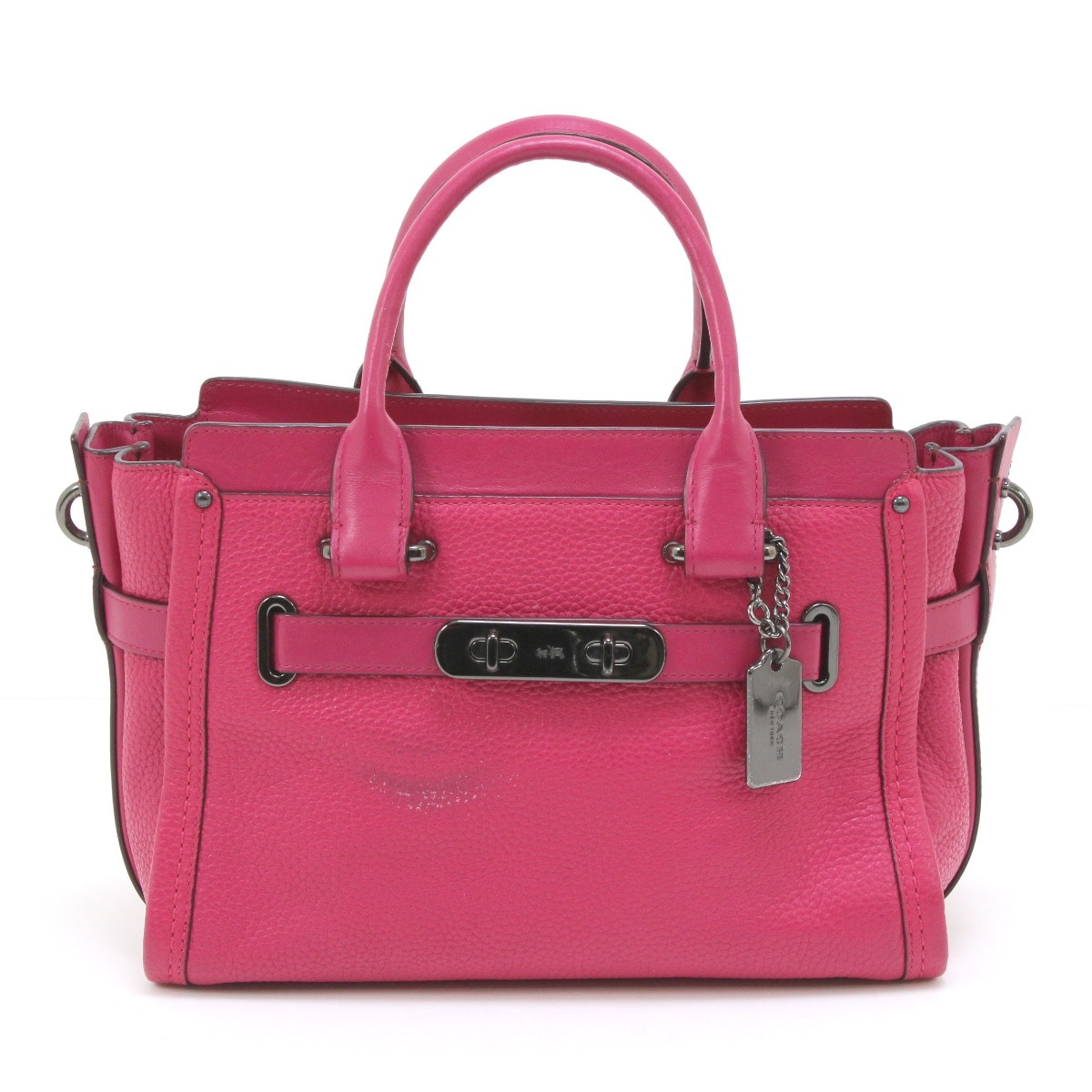 $$ COACH コーチ スワッガー27 2WAYハンドバッグ 34816 ショッキングピンク