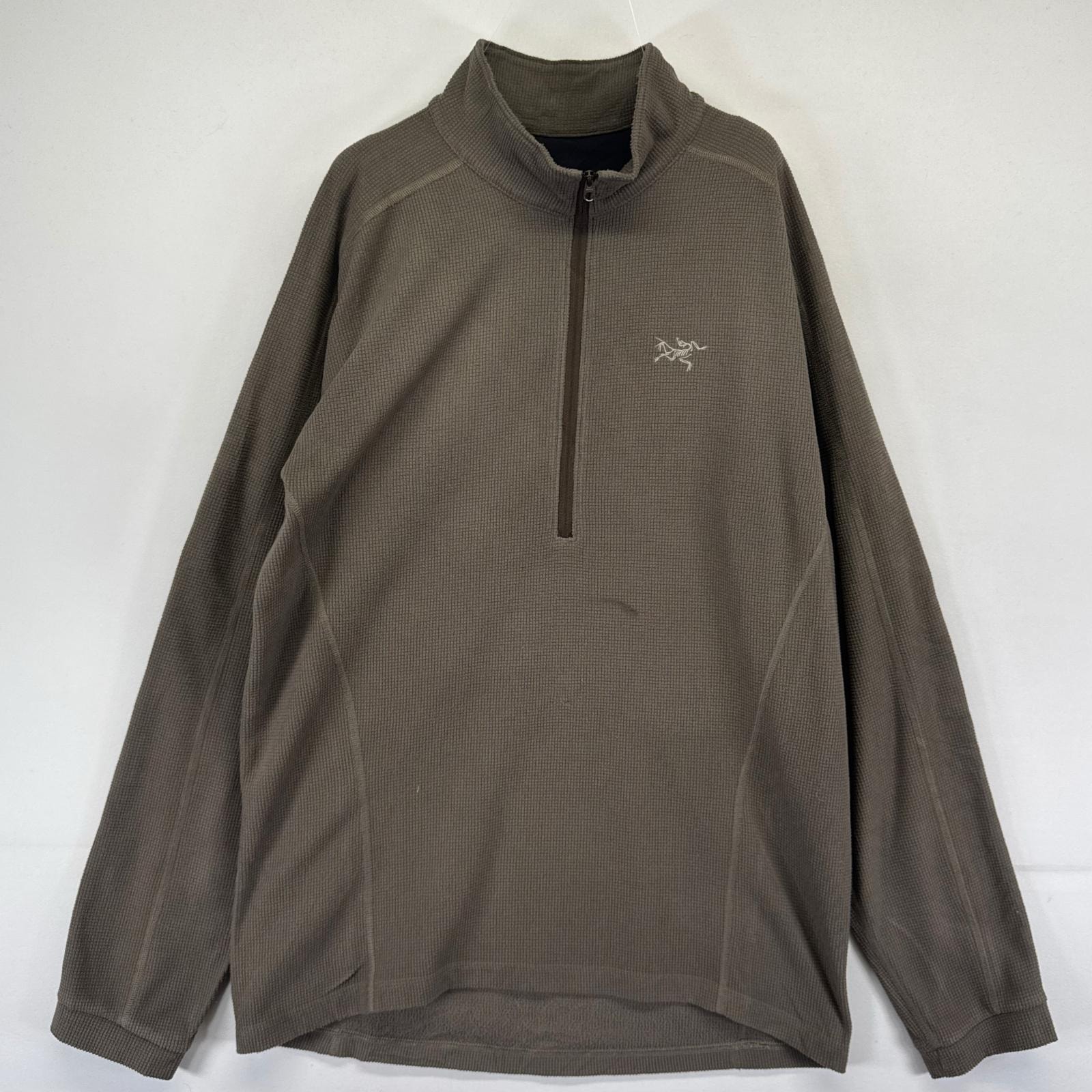 古着 アークテリクス ARC'TERYX フリース スウェット ハーフジップ ワンポイントロゴ ポーラテック トレーナー M  ブラウン系 メンズ