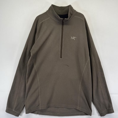 古着 アークテリクス ARC'TERYX フリース スウェット ハーフジップ ワンポイントロゴ ポーラテック トレーナー M ブラウン系 メンズ
