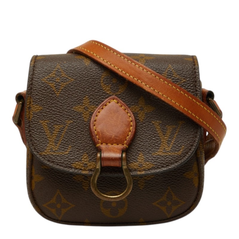 ルイ ヴィトン モノグラム ミニミニ サンクルー ショルダーバッグ M51245 ブラウン PVC レザー レディース LOUIS VUITTON 中古