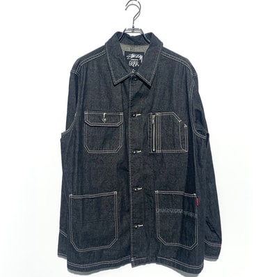 STUSSY DENIM COVERALL Black