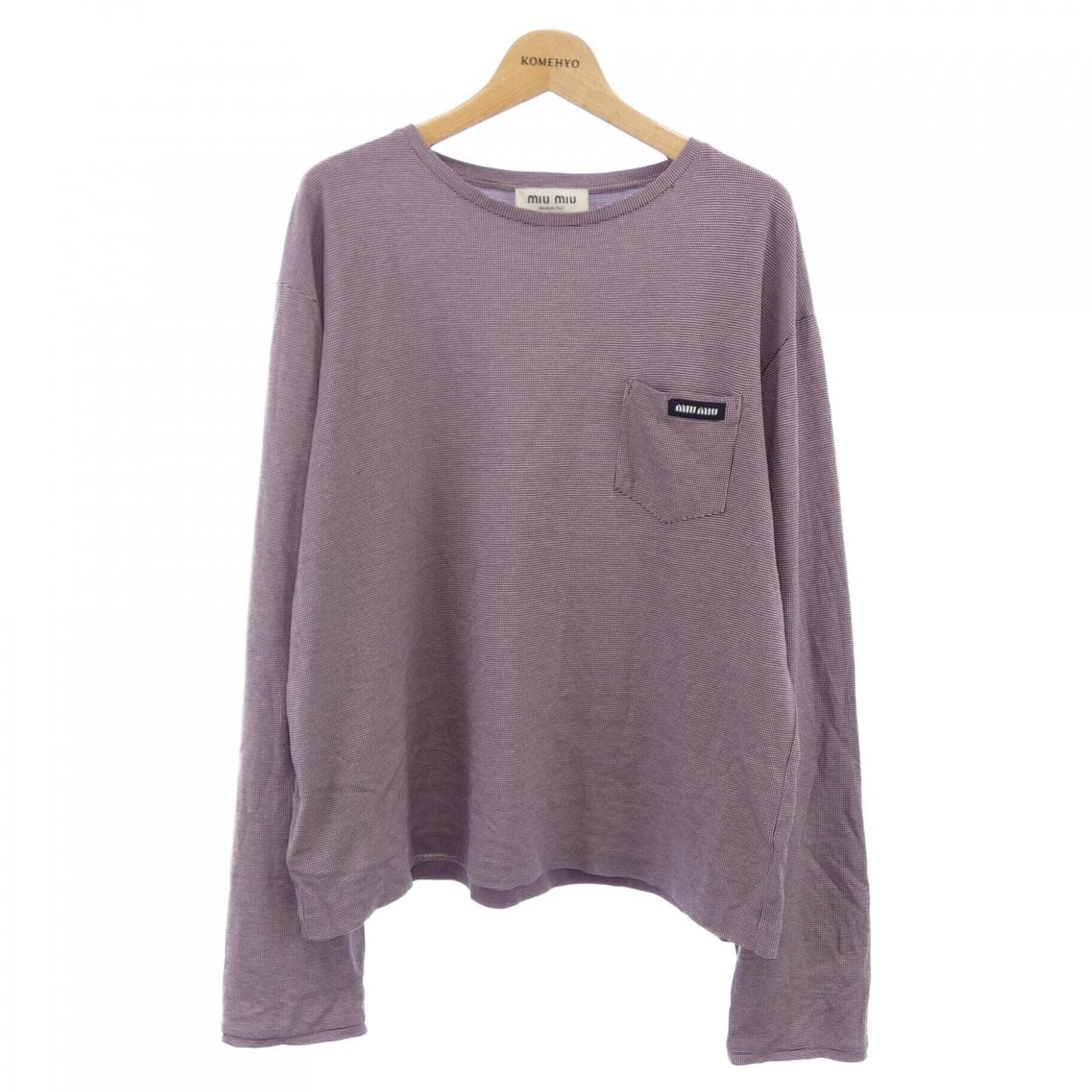 ミュウミュウ MIU MIU ジャガードジャージーTシャツ MJLA47 SOOO 19J4 トップス