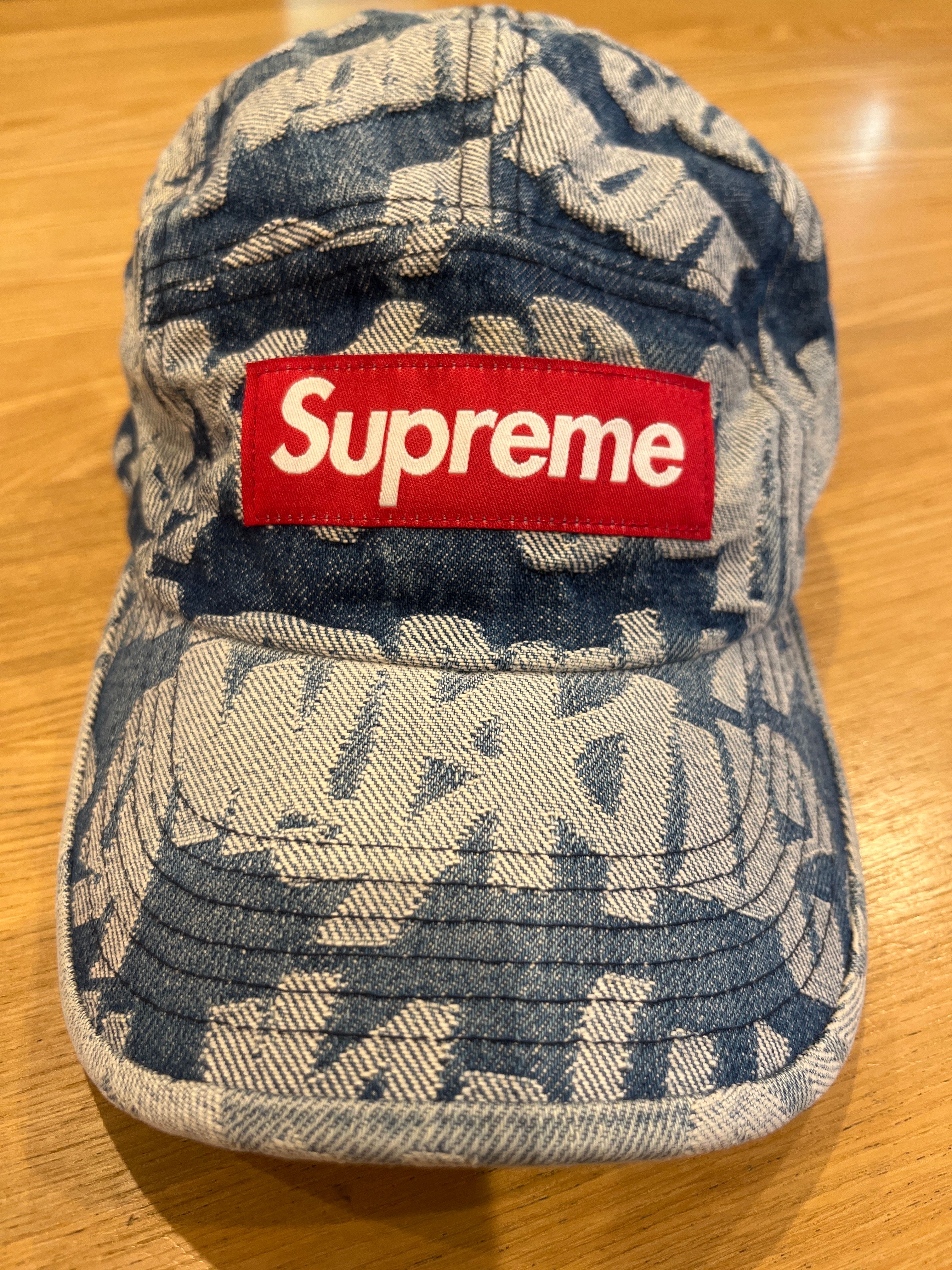 Supreme Fat Tip Jacquard Denim Camp Cap "Blue"