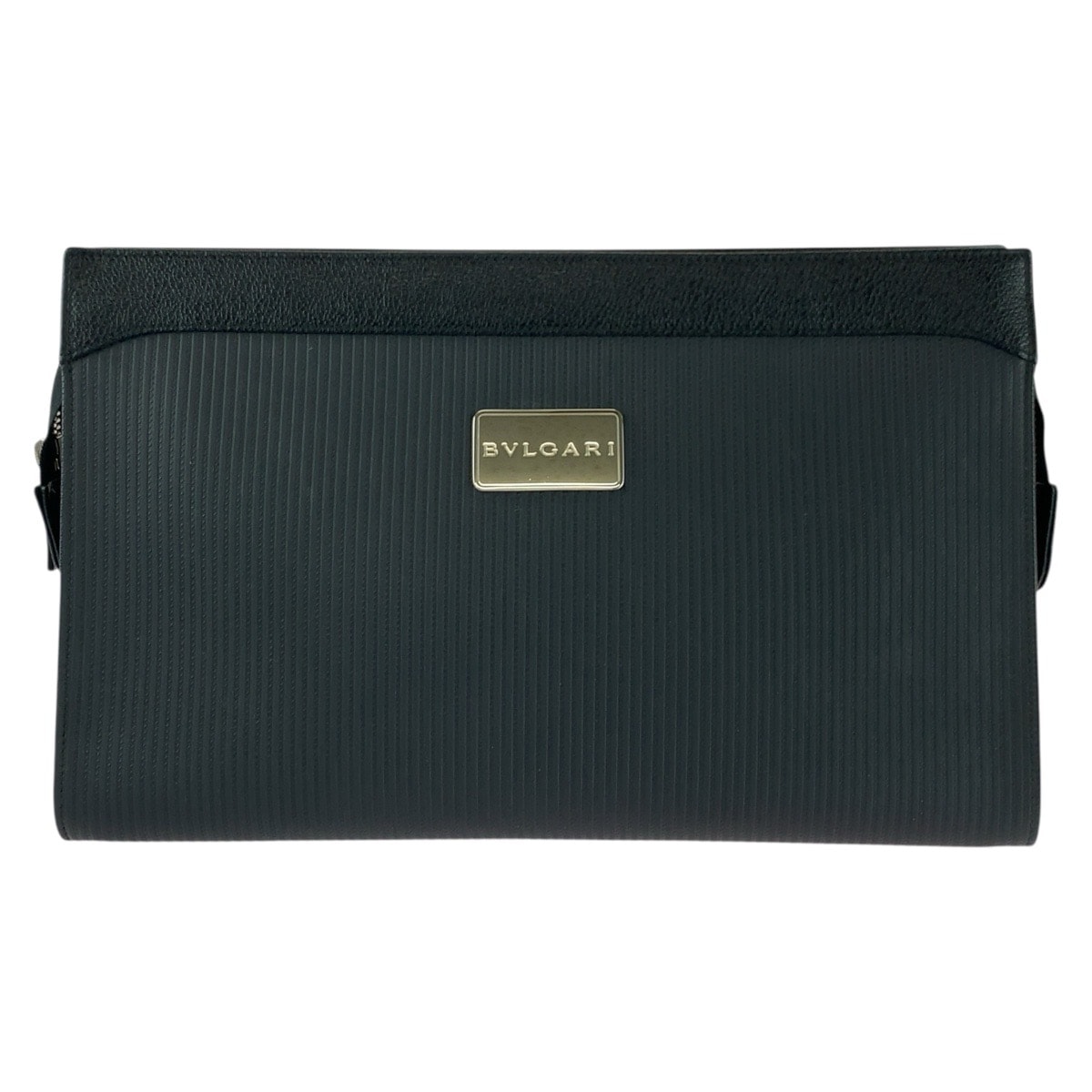美品 BVLGARI ブルガリ ミレリゲ ブラック 黒 シルバー金具 PVC クラッチバッグ セカンドバッグ 603718 【中古】