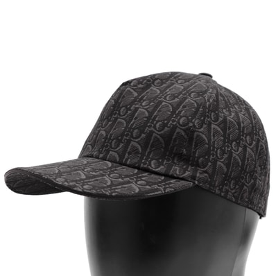 【極美品】Dior ディオール キャップ サイズ M メンズ レディース ユニセックス モノグラム ロゴ 総柄 モノトーン 帽子 小物